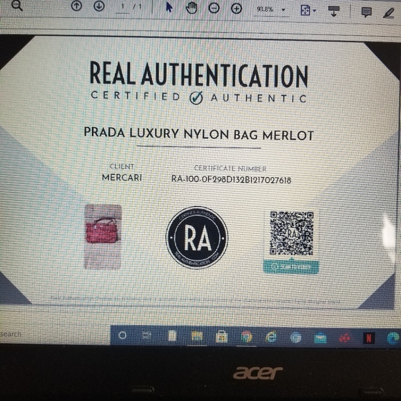 Prada Authentic Red Nylon Tote RARE - Picture 9 of 9